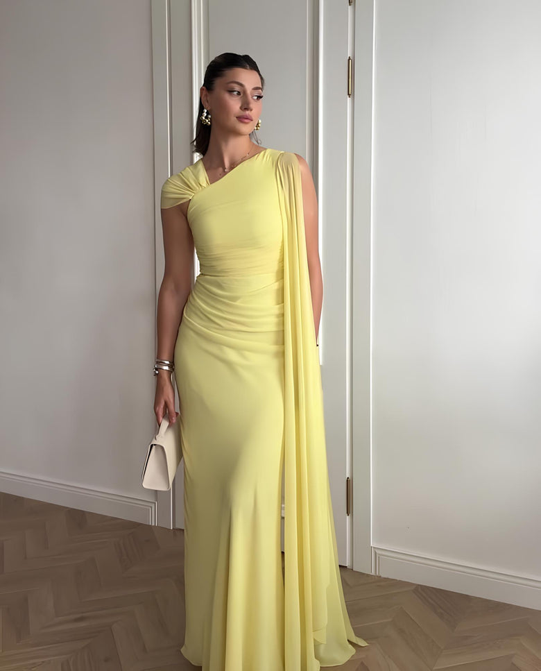Robe ceremonie jaune - Robe Addict