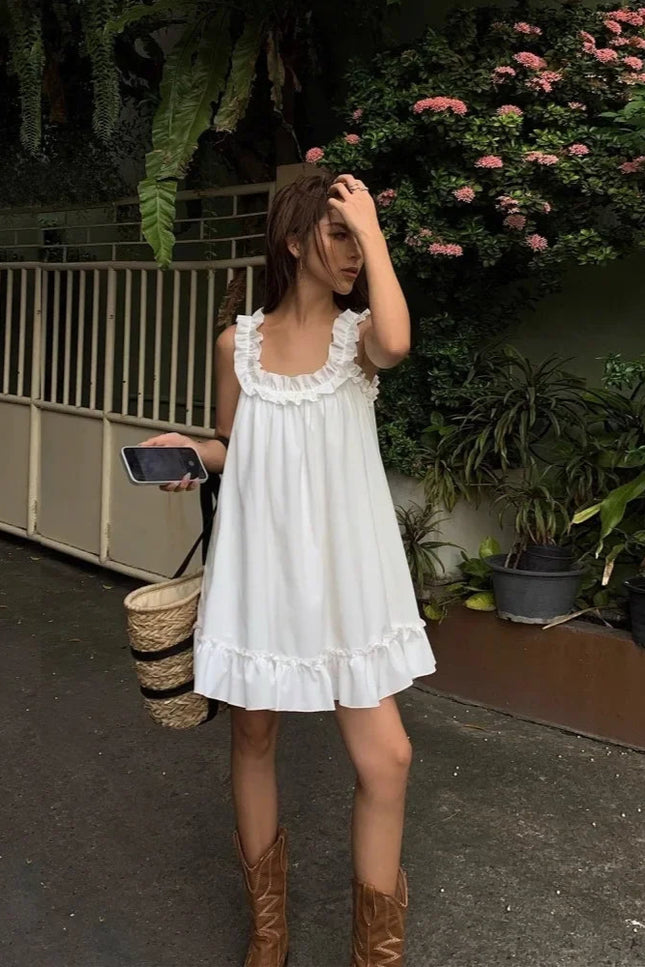 Robe babydoll blanche - Robe Addict