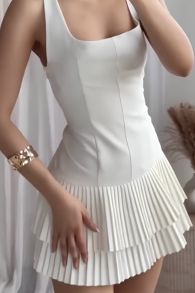 Robe blanche droite courte - Robe Addict