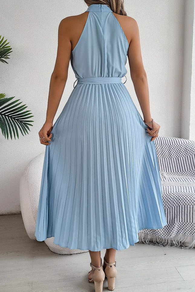 Robe bleue plissée - Robe Addict