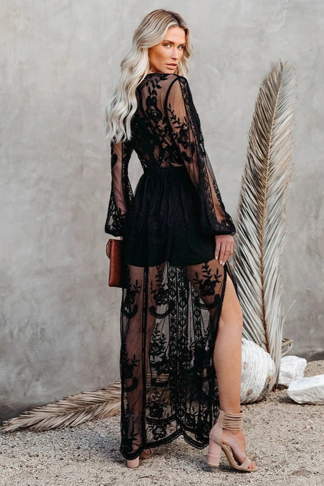 Robe boheme noir longue - Robe Addict