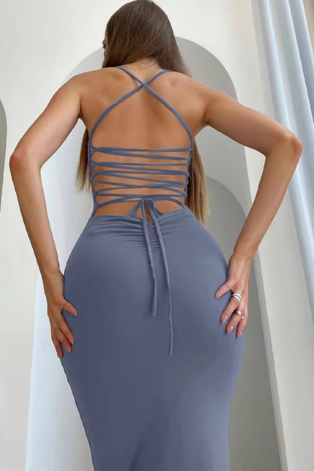 Robe bretelles croisees dos - Robe Addict
