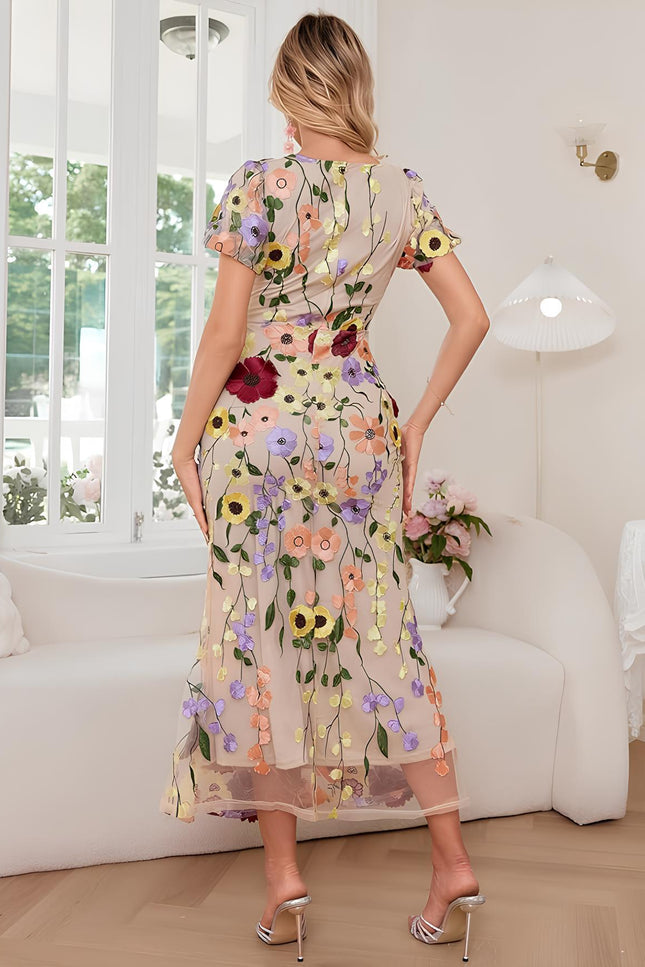 Robe brodee fleur - Robe Addict