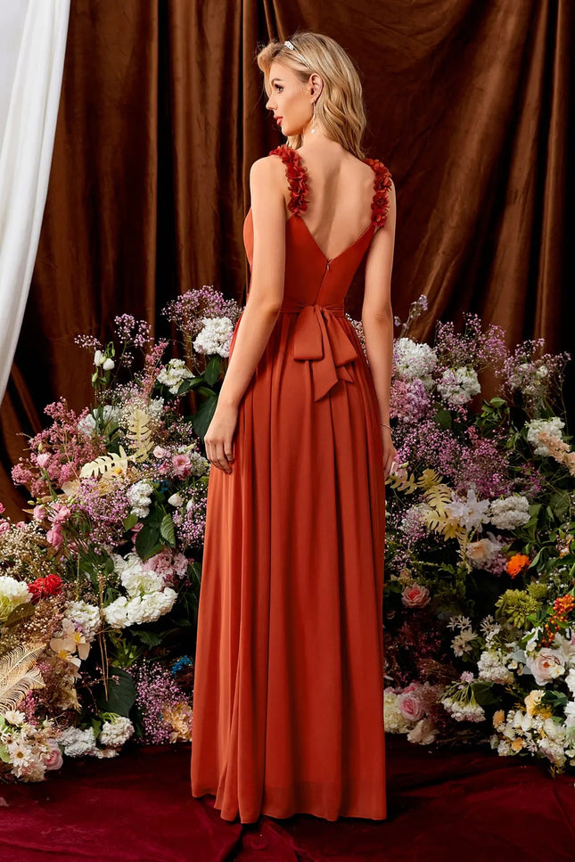Robe ceremonie femme terracotta - Robe Addict