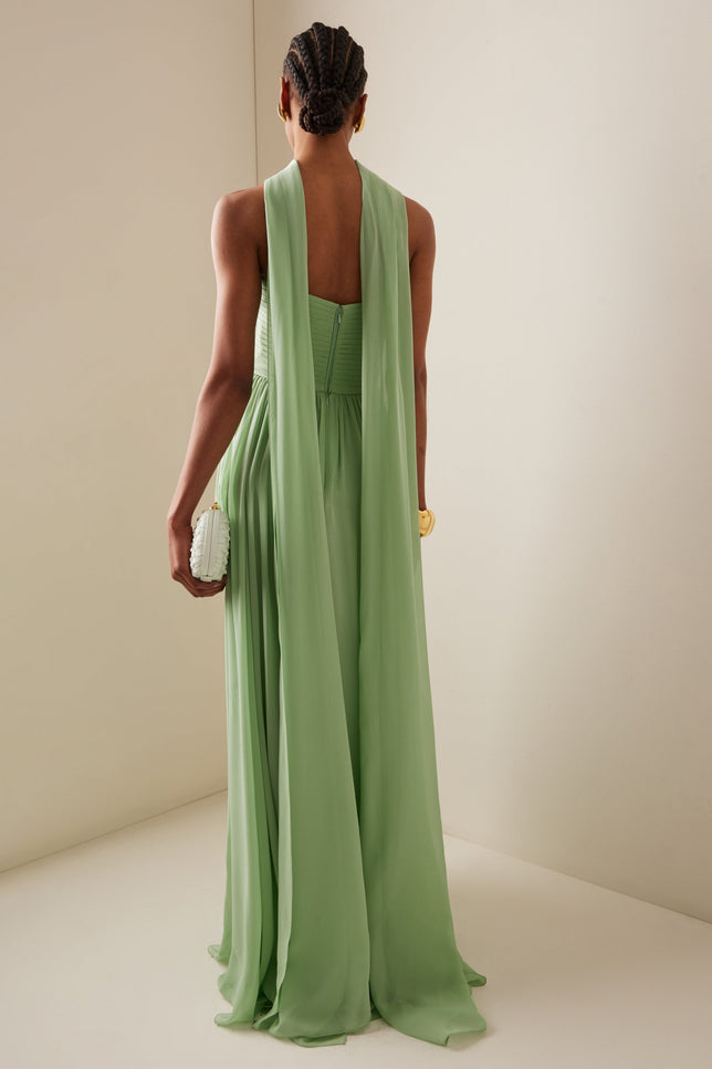 Robe ceremonie femme vert sauge - Robe Addict