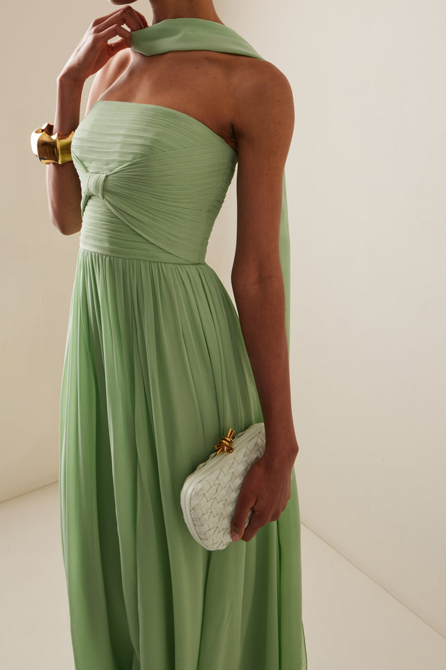 Robe ceremonie femme vert sauge - Robe Addict
