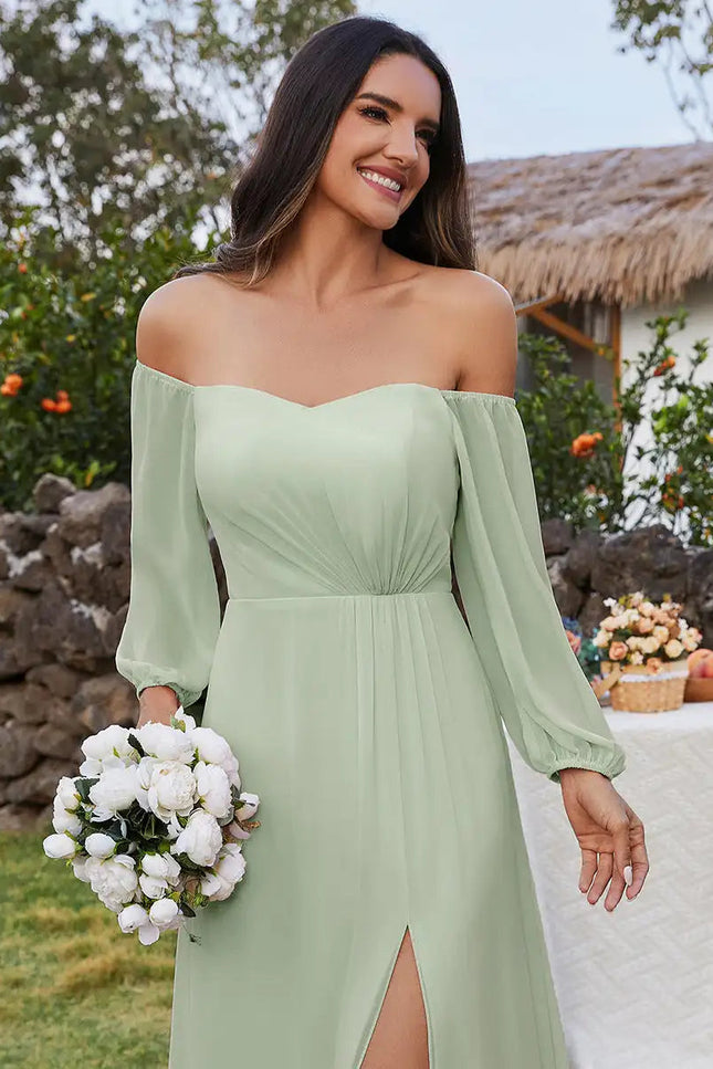 Robe ceremonie vert pastel - Robe Addict
