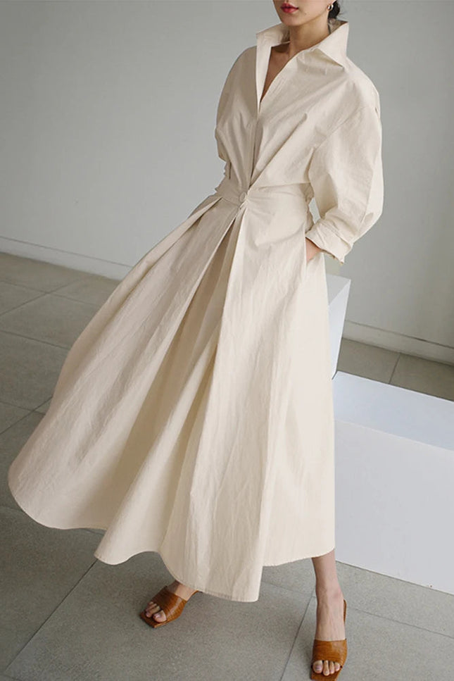 Robe chemise beige - Robe Addict