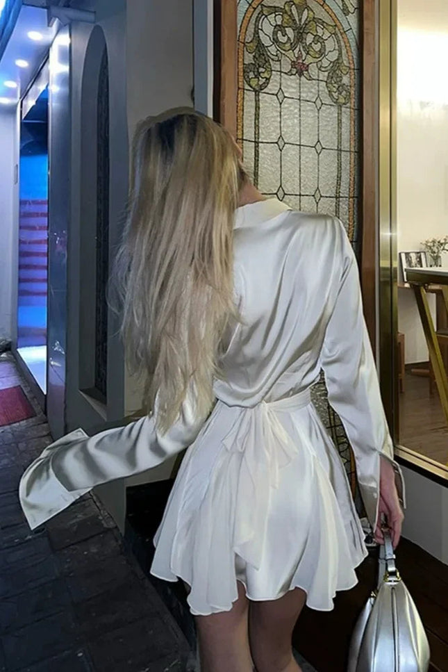 Robe chemise en satin - Robe Addict