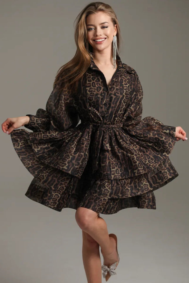 Robe chemise leopard - Robe Addict