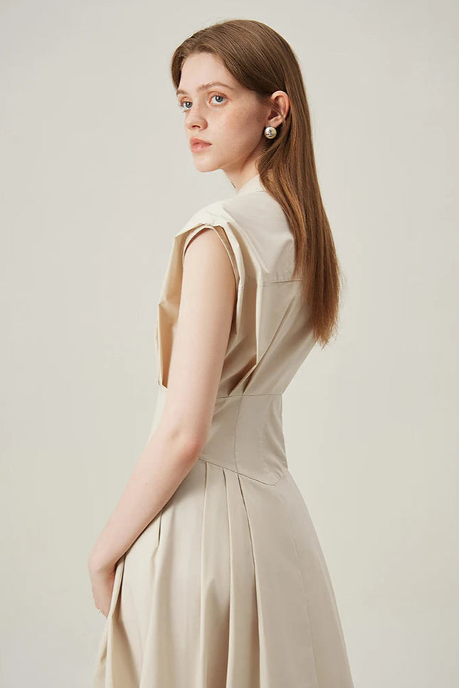 Robe chemise longue sans manche - Robe Addict