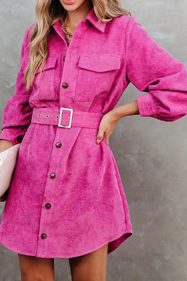 Robe chemise velours cotelé - Robe Addict