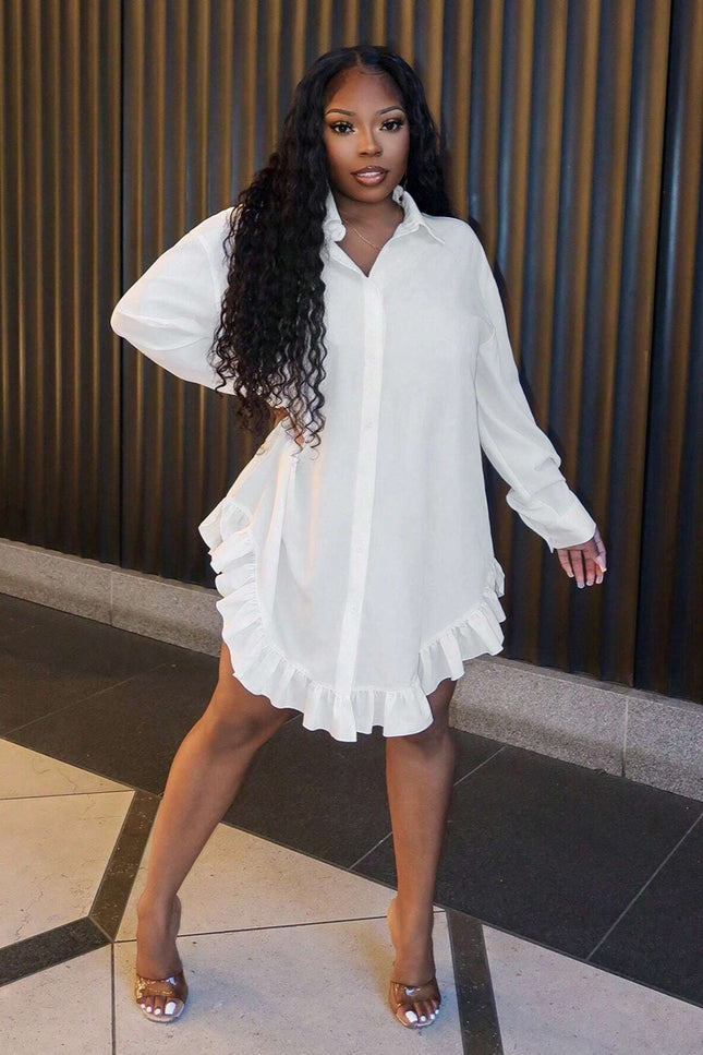 Robe chemisier blanche - Robe Addict