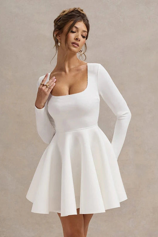 Robe cocktail blanche - Robe Addict