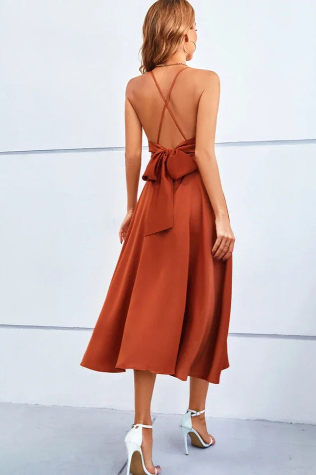 Robe cocktail terracotta courte - Robe Addict