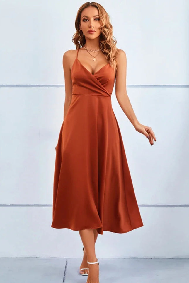 Robe cocktail terracotta courte - Robe Addict