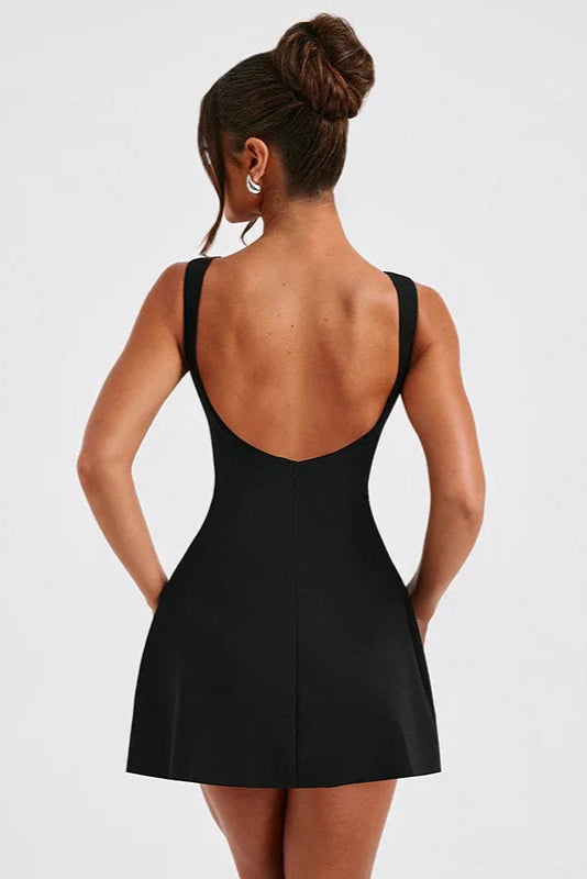 Robe col bateau noir - Robe Addict