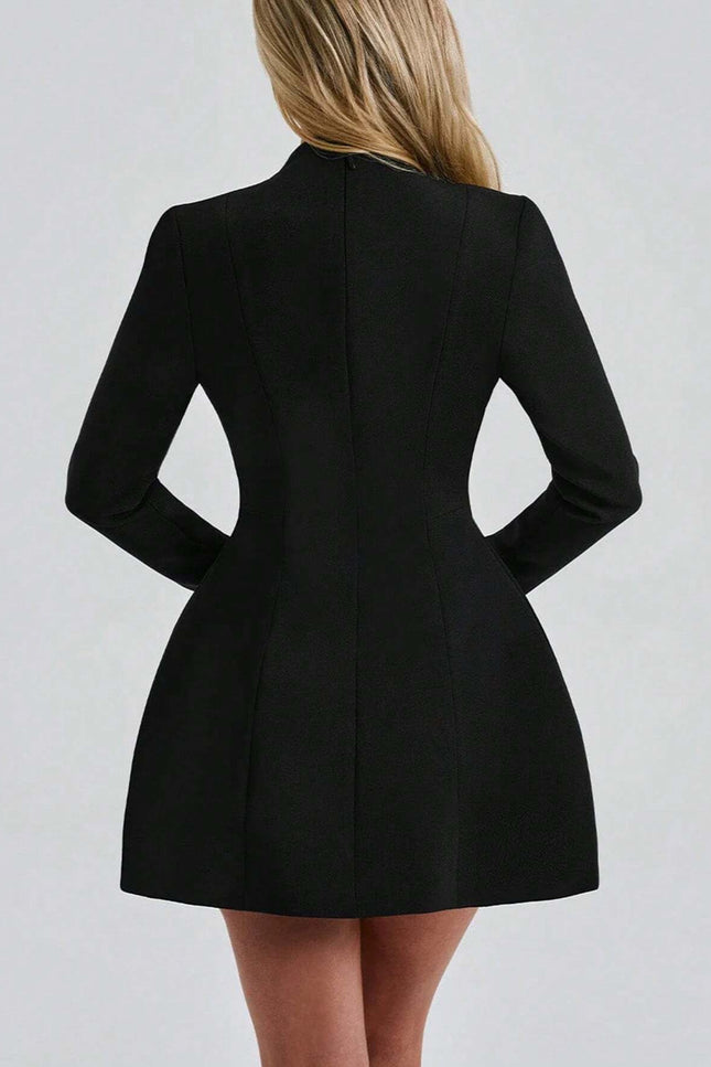 Robe col v noire - Robe Addict