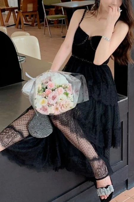 Robe courte voile long transparent - Robe Addict