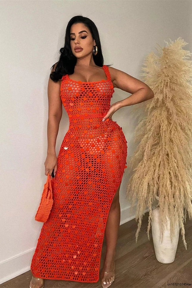 Robe crochet paillette - Robe Addict