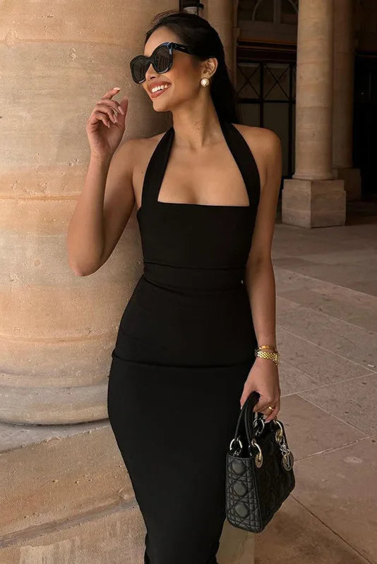 Robe droite noire chic - Robe Addict