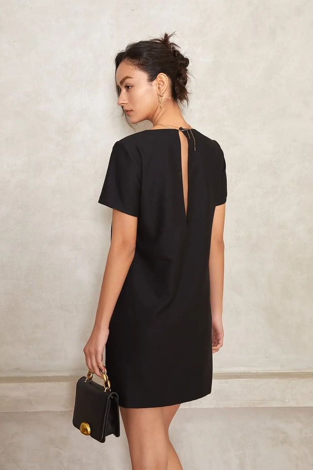 Robe droite col v chic - Robe Addict