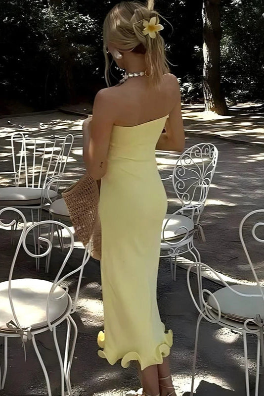 Robe droite jaune - Robe Addict