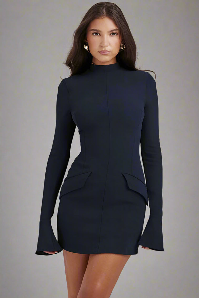 Robe droite bleu marine - Robe Addict