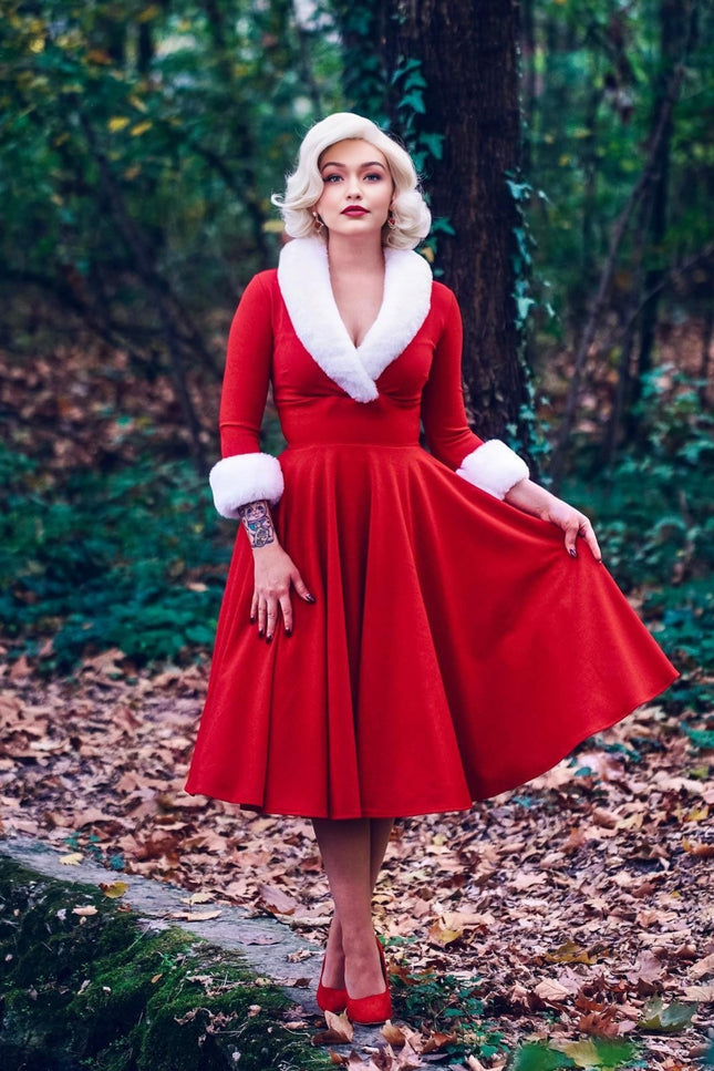 Robe pour noel rouge - Robe Addict