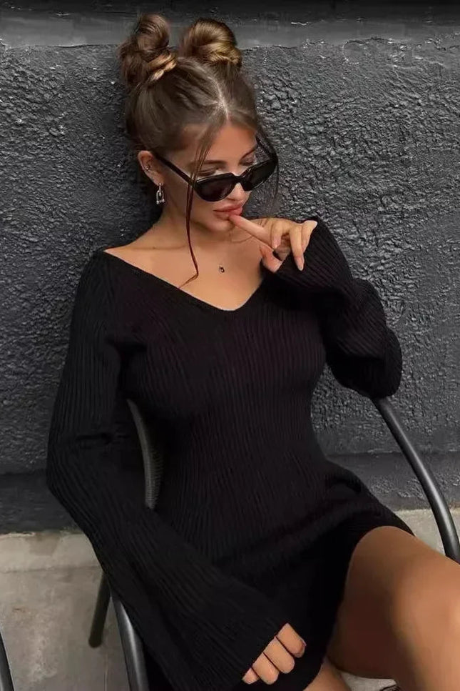 Robe pull col v - Robe Addict