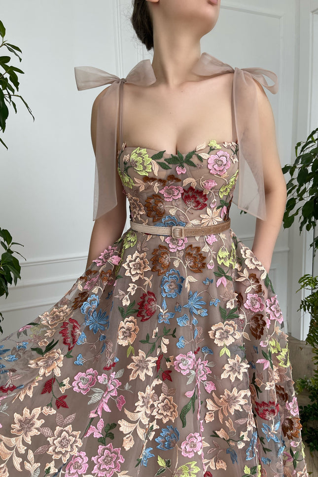 Robe de soirée fleurie - Robe Addict