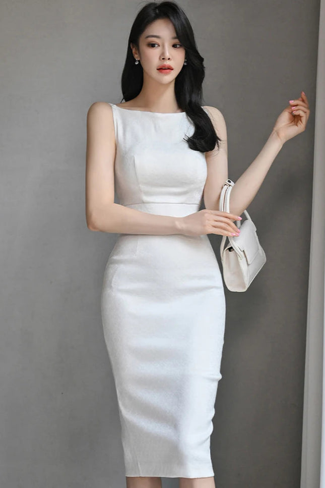 Robe fourreau blanc - Robe Addict