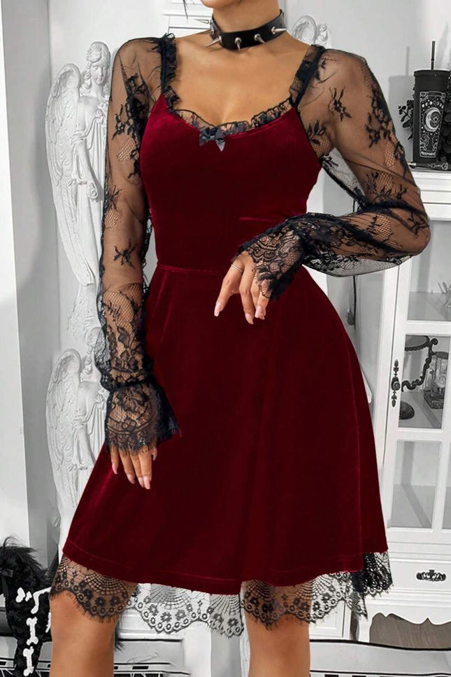 Robe gothique rouge et noir - Robe Addict
