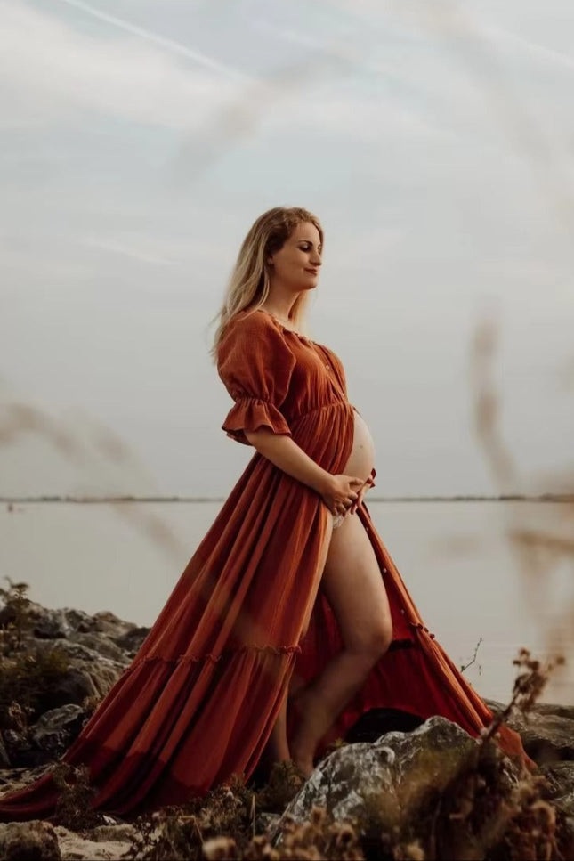 Robe grossesse gaze de coton - Robe Addict