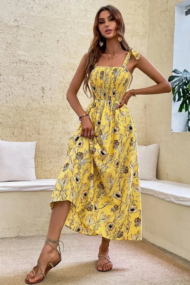 Robe jaune fleurs - Robe Addict