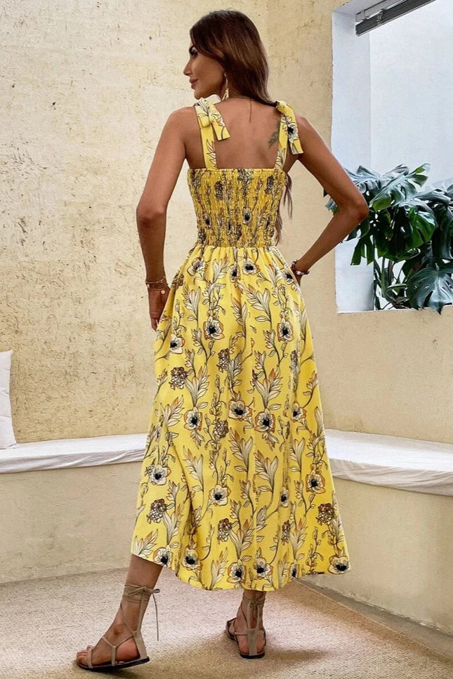 Robe jaune fleurs - Robe Addict