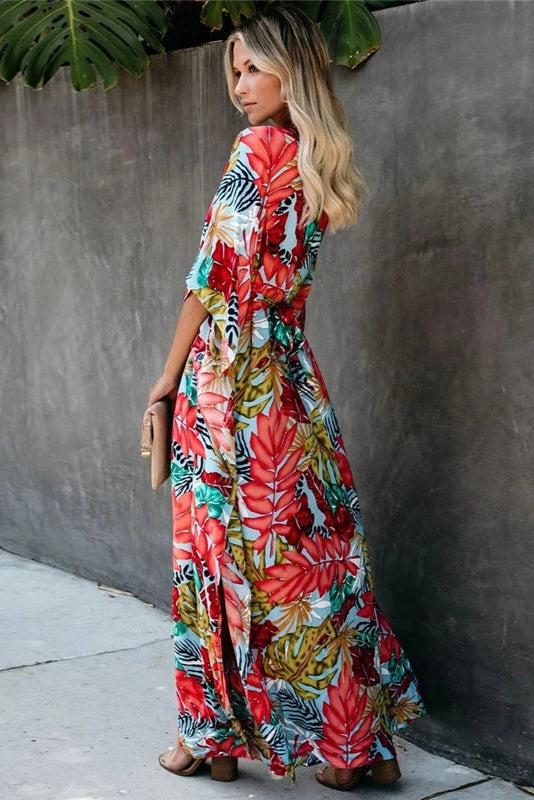 Robe kimono fleuri - Robe Addict