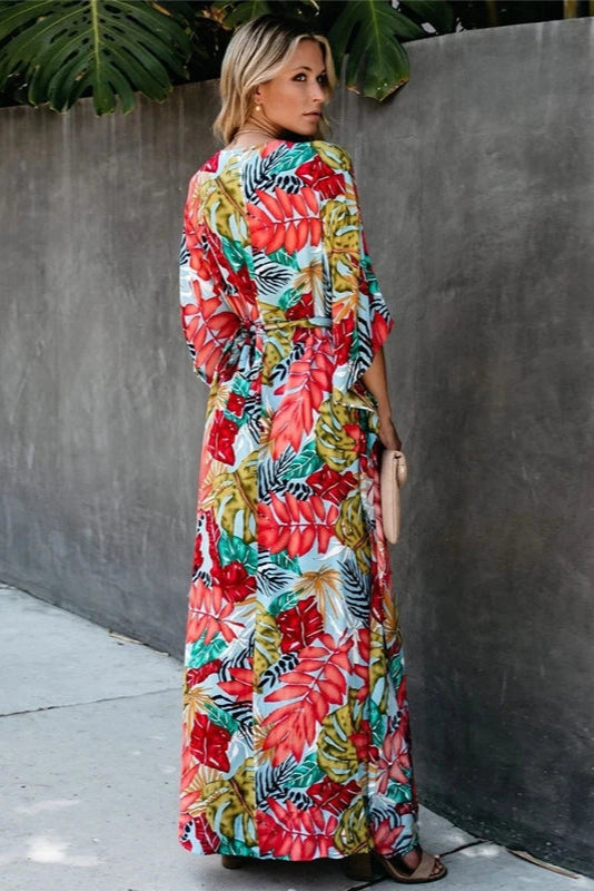 Robe kimono fleuri - Robe Addict