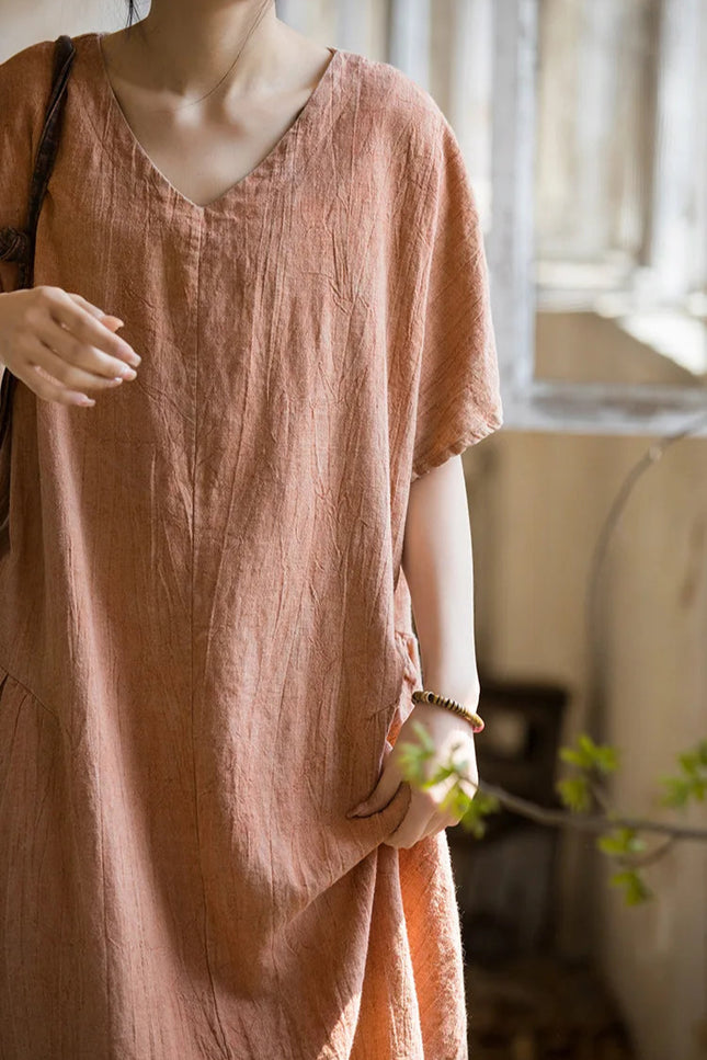 Robe lin orange - Robe Addict