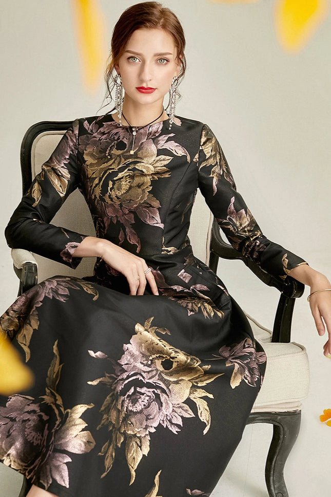 Robe longue jacquard - Robe Addict