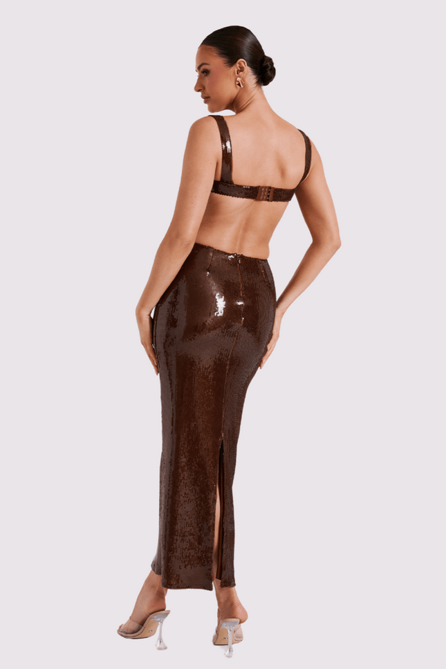 Robe longue chocolat - Robe Addict