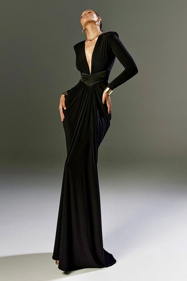 Robe longue decollete profond - Robe Addict