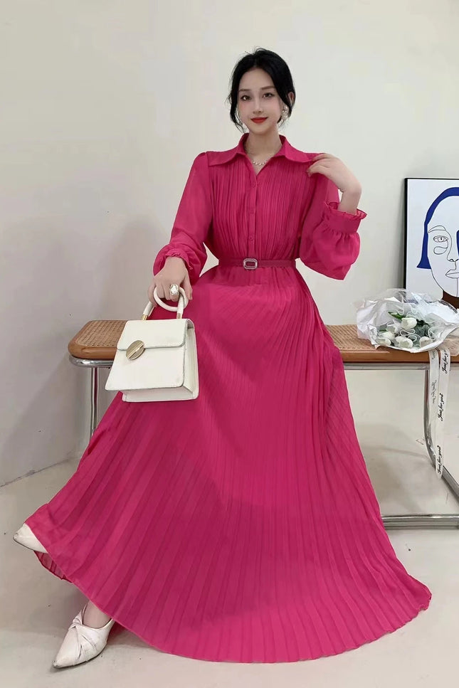 Robe longue manche longue mousseline - Robe Addict