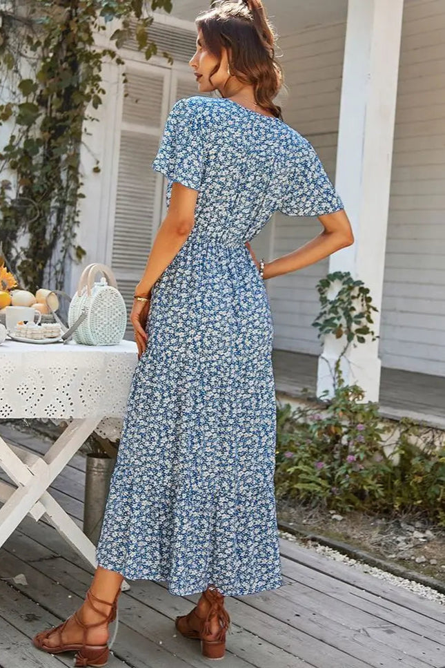 Robe longue ete bleu - Robe Addict