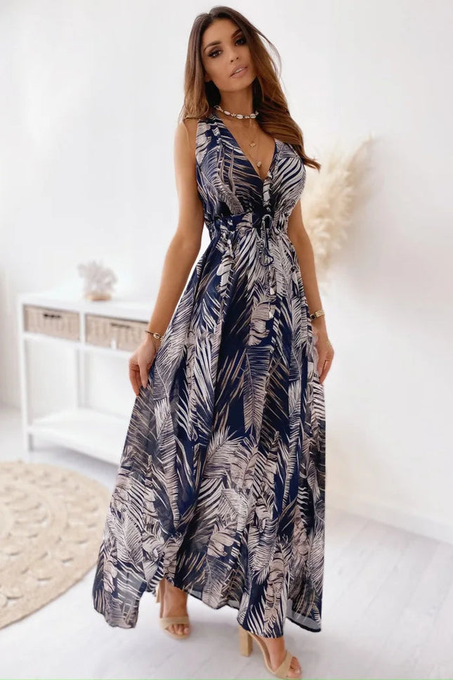 Robe longue imprimé tropical - Robe Addict
