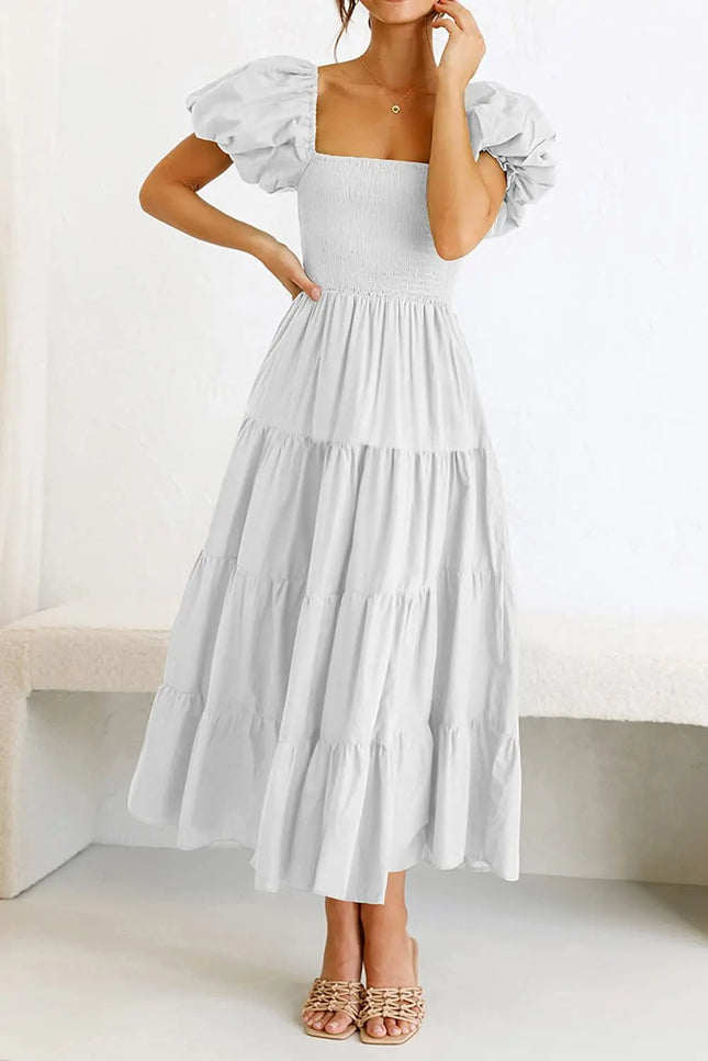Robe longue smockée - Robe Addict