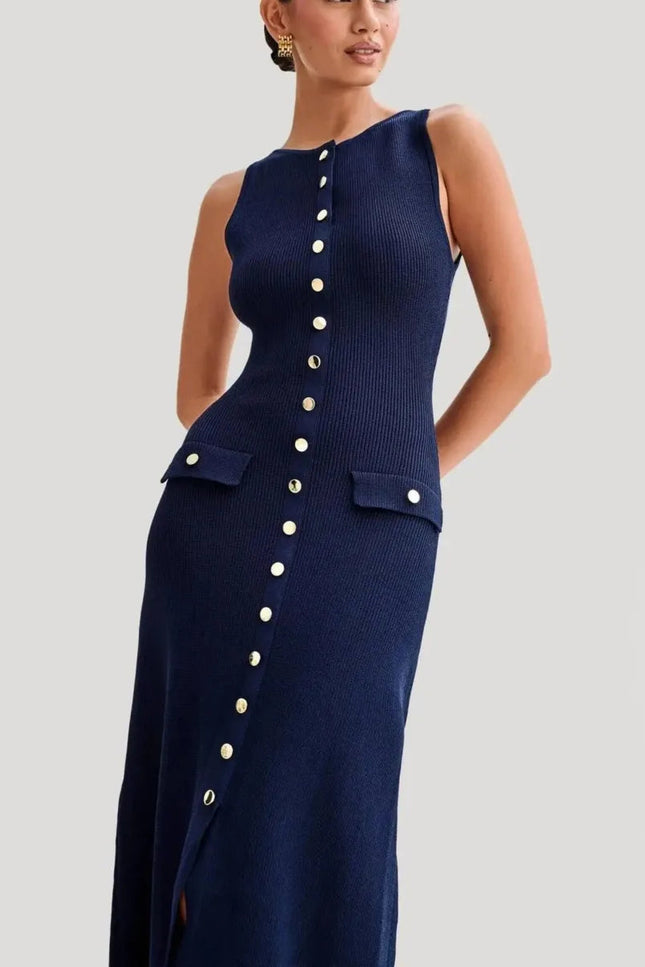 Robe maille boutonné - Robe Addict
