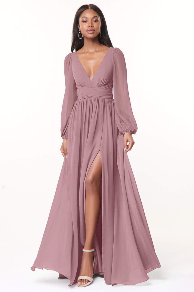 Robe manche longue mousseline - Robe Addict