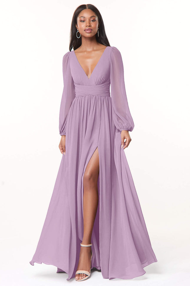 Robe manche longue mousseline - Robe Addict