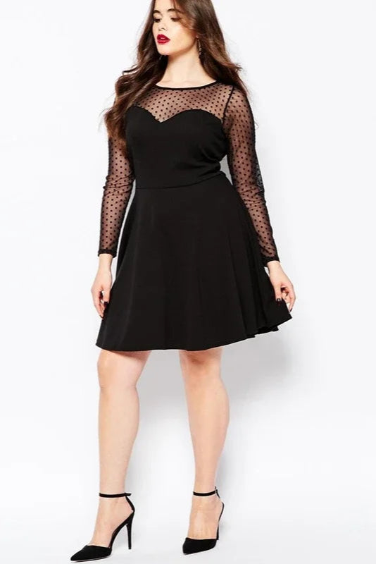 Robe manche longue grande taille - Robe Addict